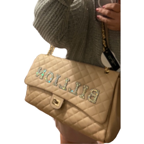 Billion Dollar Embellished Quilted traveling everyday large tote - Picture 6 of 17